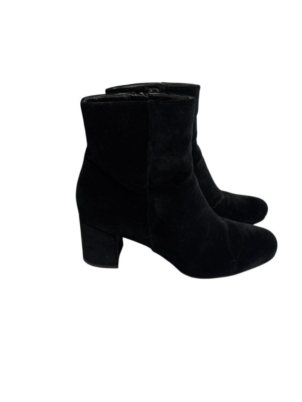 Naturalizer Velvet Boot Bootie Heeled Black Women 9 N Narrow